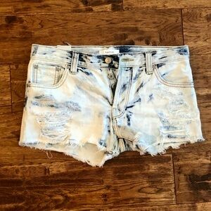 Talula Distressed Acid Washed Denim Jean Shorts